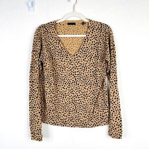 ATM Anthony Thomas Melillo‎ Womens Cotton Cashmere Sweater Size M Animal Print